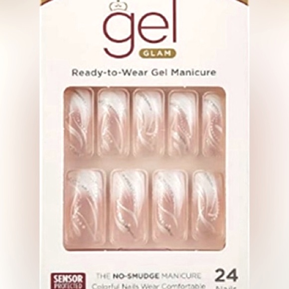 Kiss Other - New KISS Gold Finger Gel Glam Design Nails Set